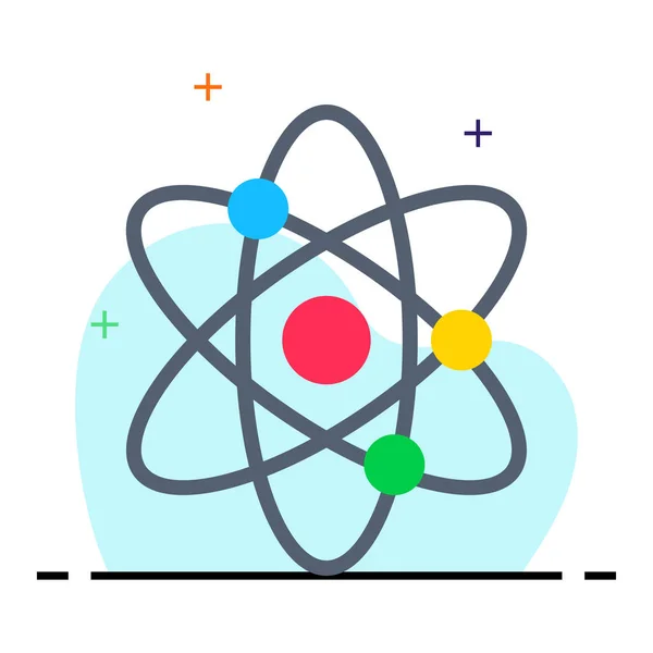 Atom Glyph Düz Vektör Simgesi — Stok Vektör