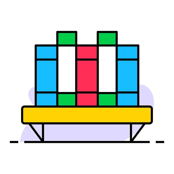 Bücher Glyphen Flache Vektorsymbol — Stockvektor
