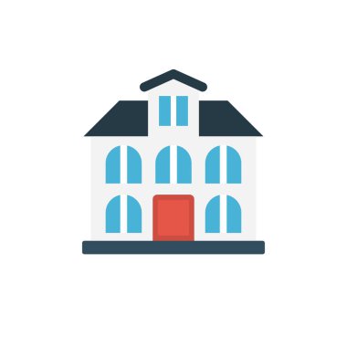 Bina glif düz vektör simge