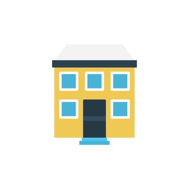 Bina glif düz vektör simge