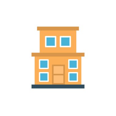 Bina glif düz vektör simge