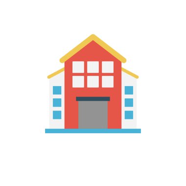 Bina glif düz vektör simge