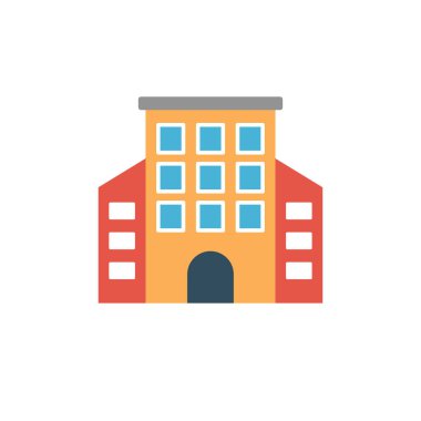 Bina glif düz vektör simge