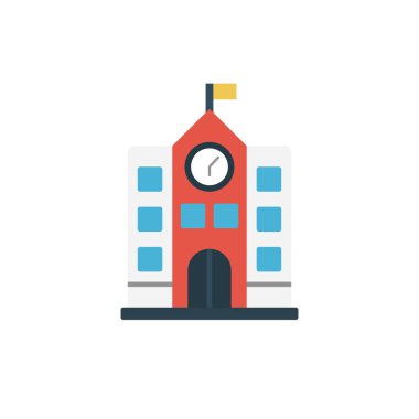 okul glyph düz vektör simgesi