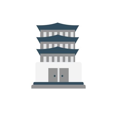 Alışveriş merkezi glyph düz vektör simgesi