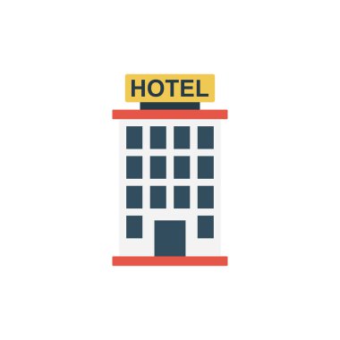 Bina glif düz vektör simge