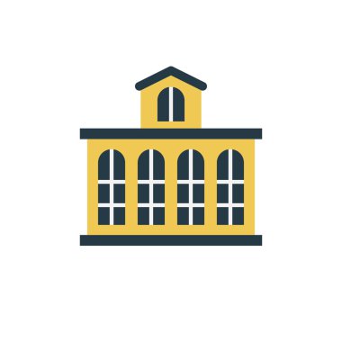 Bina glif düz vektör simge