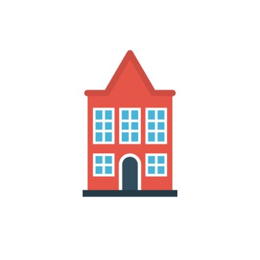 Bina glif düz vektör simge