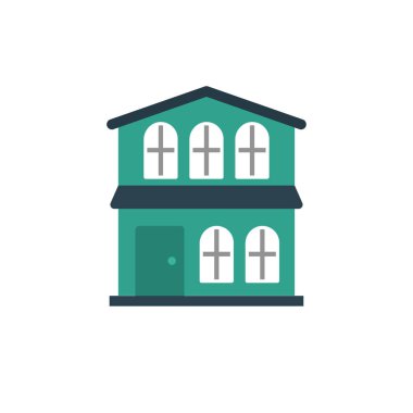 Bina glif düz vektör simge