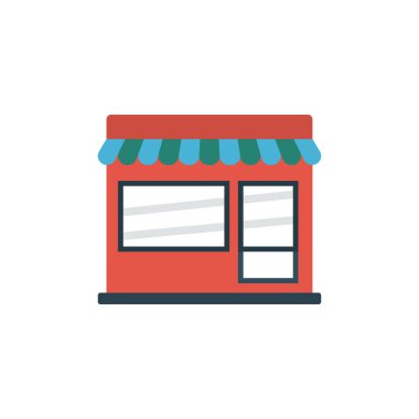 mağaza glyph düz vektör simgesi