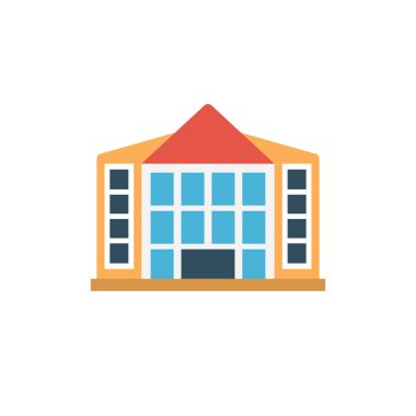 Bina glif düz vektör simge