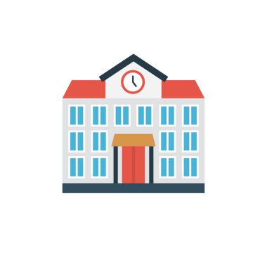 Bina glif düz vektör simge