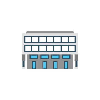 Alışveriş merkezi glyph düz vektör simgesi