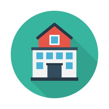 Bina glif düz vektör simge