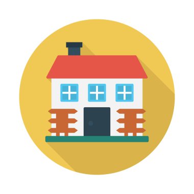 Bina glif düz vektör simge