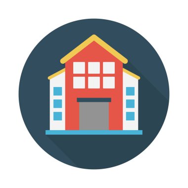 Bina glif düz vektör simge