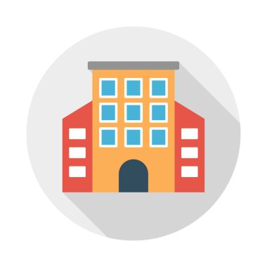 Bina glif düz vektör simge