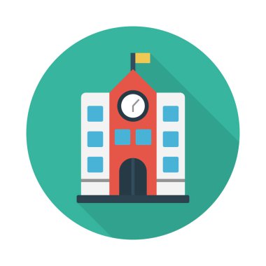 okul glyph düz vektör simgesi