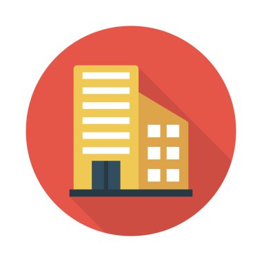 Bina glif düz vektör simge