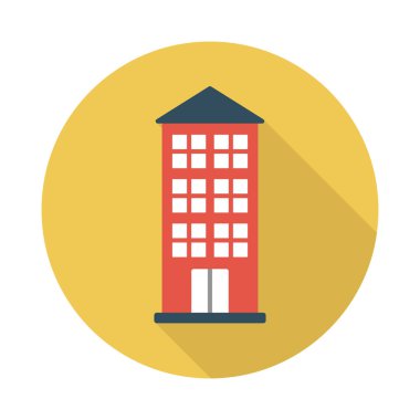 Bina glif düz vektör simge