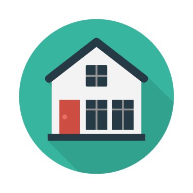 Bina glif düz vektör simge