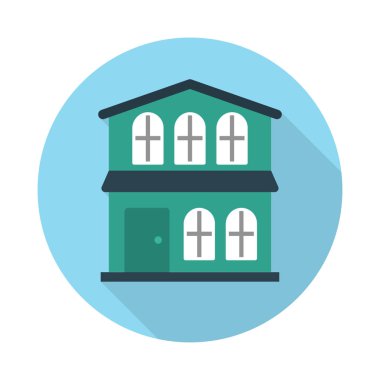 Bina glif düz vektör simge