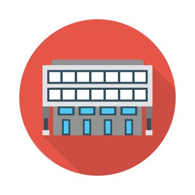 Alışveriş merkezi glyph düz vektör simgesi