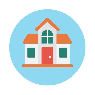 ev glif düz vektör simgesi