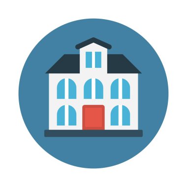 Bina glif düz vektör simge