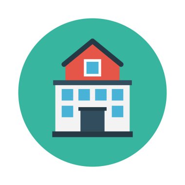 Bina glif düz vektör simge