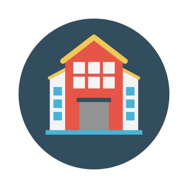 Bina glif düz vektör simge