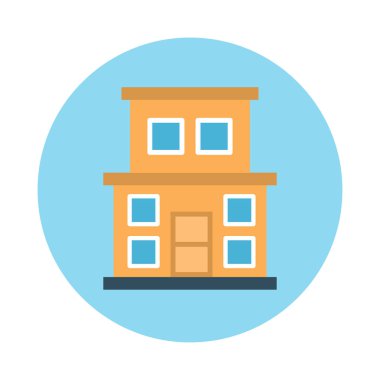 Bina glif düz vektör simge