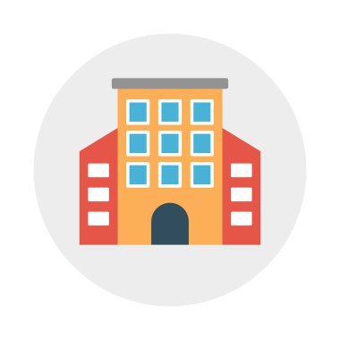 Bina glif düz vektör simge