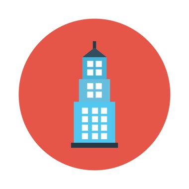 Bina glif düz vektör simge