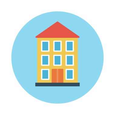 Motel glyph düz vektör simgesi