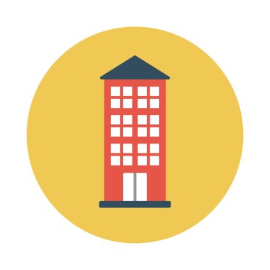 Bina glif düz vektör simge