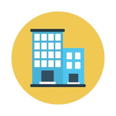 otel glyph düz vektör simgesi