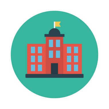 üniversite glyph düz vektör simgesi