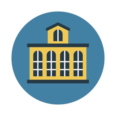 Bina glif düz vektör simge