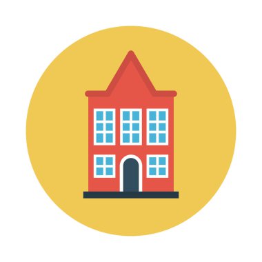 Bina glif düz vektör simge