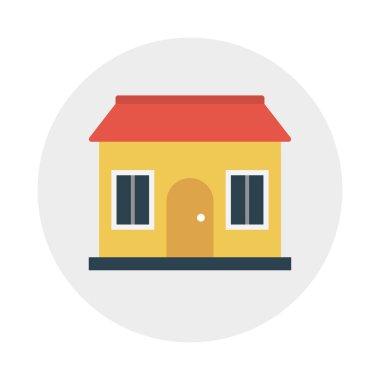 ev glif düz vektör simgesi