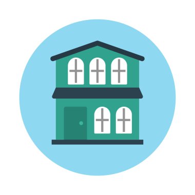 Bina glif düz vektör simge