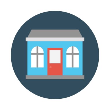 Bina glif düz vektör simge