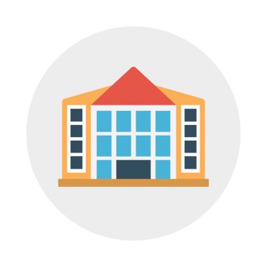 Bina glif düz vektör simge