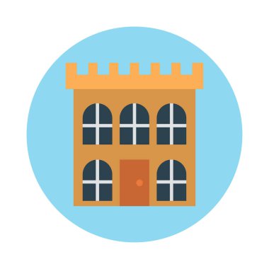 Bina glif düz vektör simge