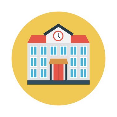 Bina glif düz vektör simge