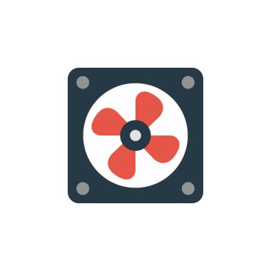 fan glyph flat vector icon
