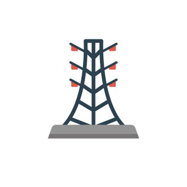 elektrik kabartma düz vektör simgesi