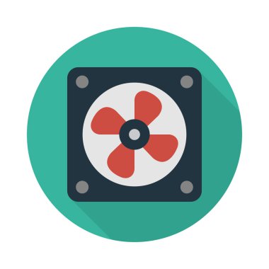 fan glyph flat vector icon
