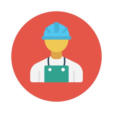 mühendis glyph düz vektör simgesi